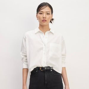 Everlane Silky Cotton Way-Short Shirt - White